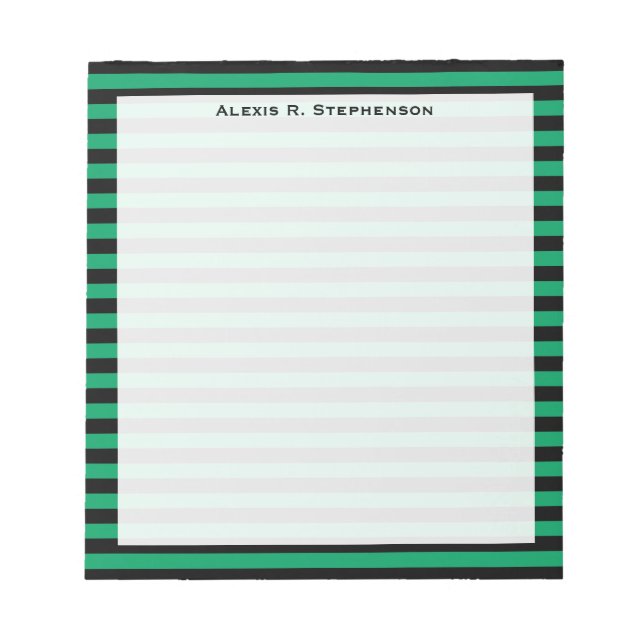 Bloc-note Monogramme Shamrock Grille verte et noire (Devant)