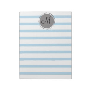 Bloc-note Monogramme simple de note de motif de rayures