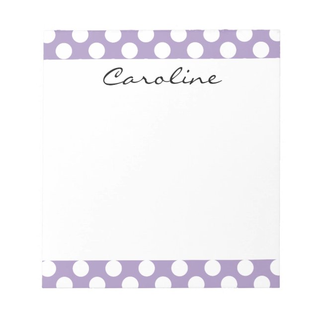 Bloc-note Monogramme violet blanc tendance Motif de point Po (Devant)