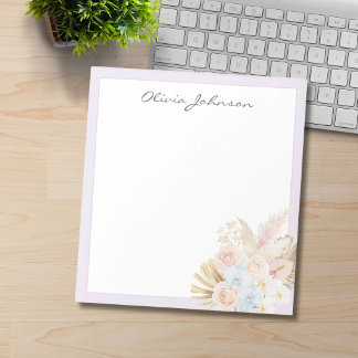 Bloc-note Monogrammed Pretty Tropical Flower Bouquet Floral