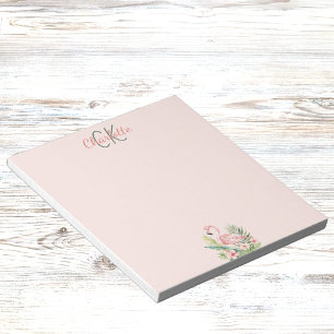 Bloc-note Monographie tropicale flamingo rose