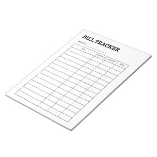 Bloc-note Monthly Bill Tracker Notepad