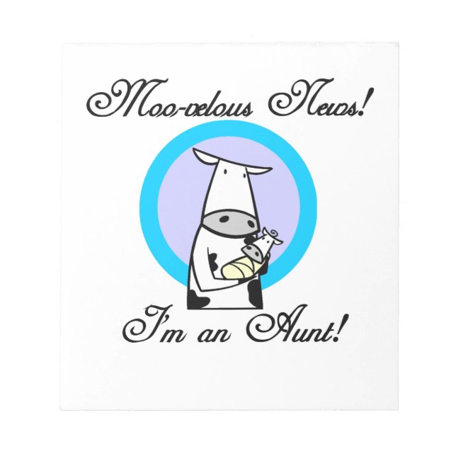 Bloc-note Moo-velous News Je suis une tante T-shirts et cade (Devant)