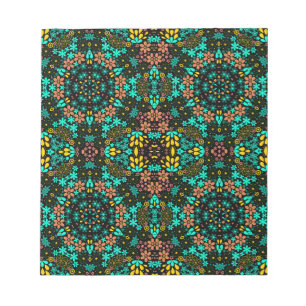 Bloc-note Mosaïque Abstraite kaléidoscopique fleurs florales