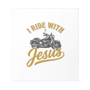 Bloc-note Motard Chrétien Je Roule Avec Jésus Vintage Moto