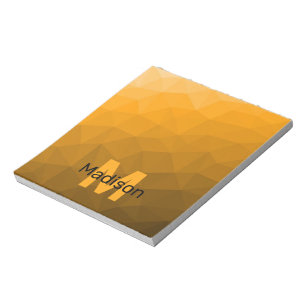 Bloc-note Motif à maille géométrique orange foncé