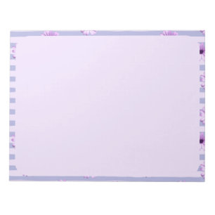 Bloc-note Motif à rayures pastel avec des marguerites