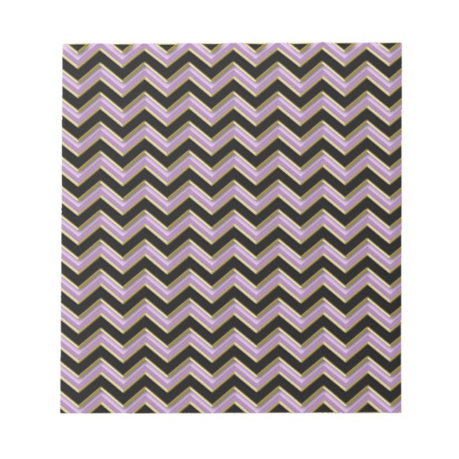 Bloc-note Motif Amethyst Gold Black Zigzag (Devant)