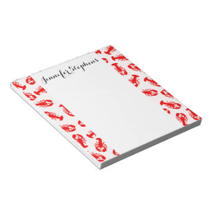 Bloc-note Motif animal de homard rouge mignon