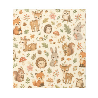Bloc-note Motif aquarelle d'animaux mignons de la forêt