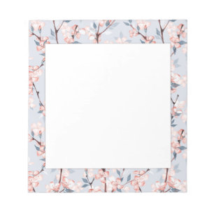 Bloc-note Motif aux délicates fleurs de sakura printanière