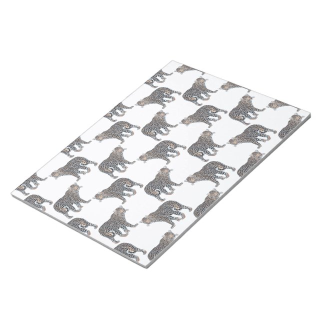 Bloc-note Motif blanc d'animal léopard simple (Incliné)
