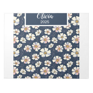 Bloc-note Motif Bleu et Floral