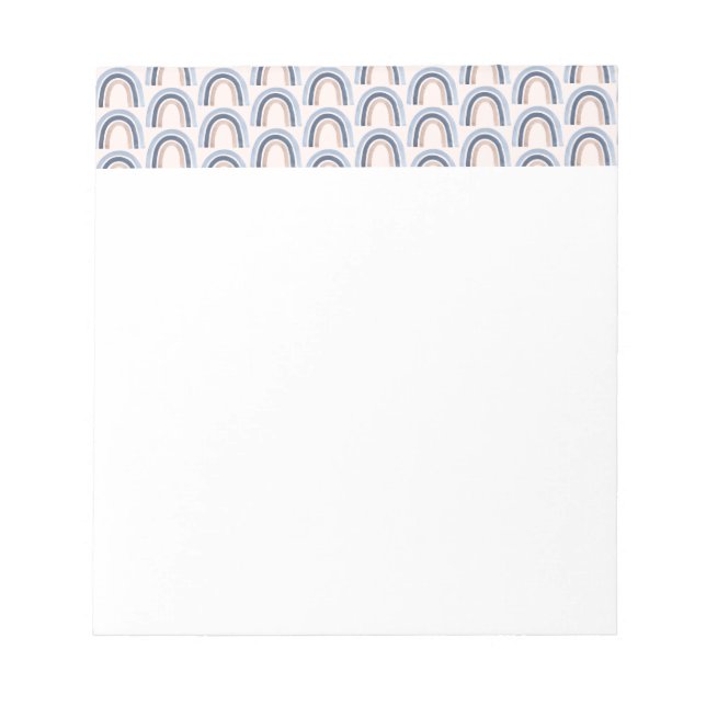 Bloc-note Motif Boho bleu et arc-en-ciel de pêche (Devant)