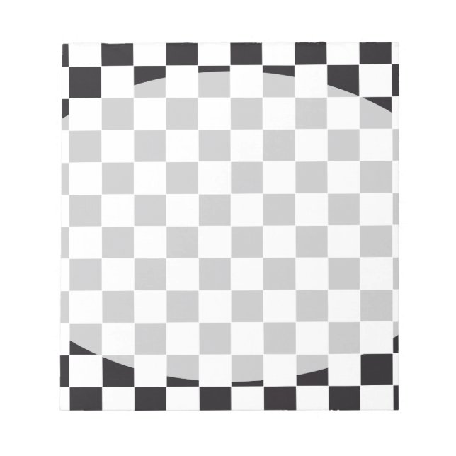 Bloc-note Motif Carré d'échecs - noir + votre arrière - plan (Devant)
