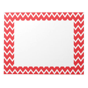 Bloc-note Motif Chevron rouge et blanc