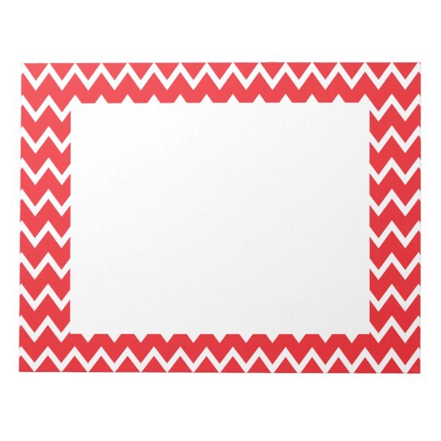 Bloc-note Motif Chevron rouge et blanc (Devant)