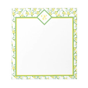 Bloc-note Motif citrons monogramme