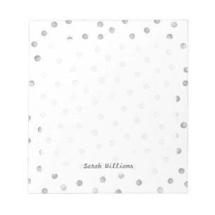 Bloc-note Motif Confetti blanc gris