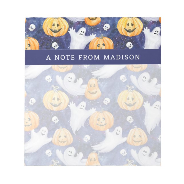 Bloc-note Motif d'aquarelle Halloween (Devant)