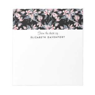 Bloc-note Motif d'aquarelle rose et gris
