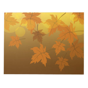 Bloc-note Motif d'automne avec feuilles d'érable en chute et