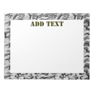 Bloc-note Motif de camouflage urbain - noir et gris