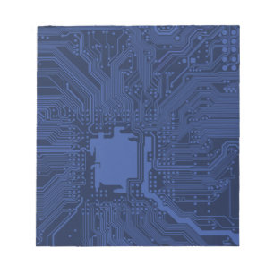Bloc-note Motif de carte mère Geek bleu