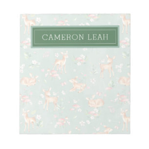 Bloc-note Motif de cerfs à l'aquarelle