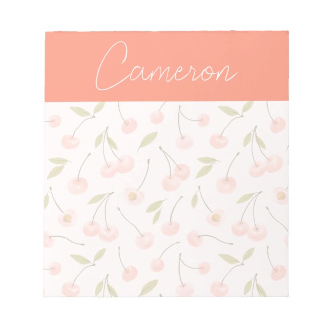 Bloc-note Motif de cerise aquarelle (Devant)