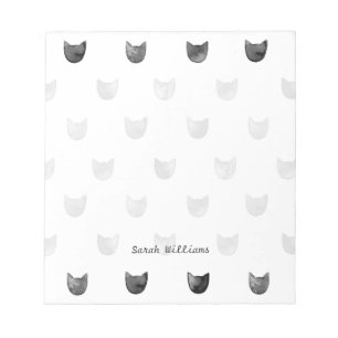 Bloc-note Motif de chats chic noir et blanc