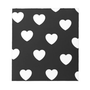 Bloc-note Motif de coeur noir et blanc