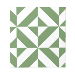 Bloc-note Motif de cube vert laiton foncé
