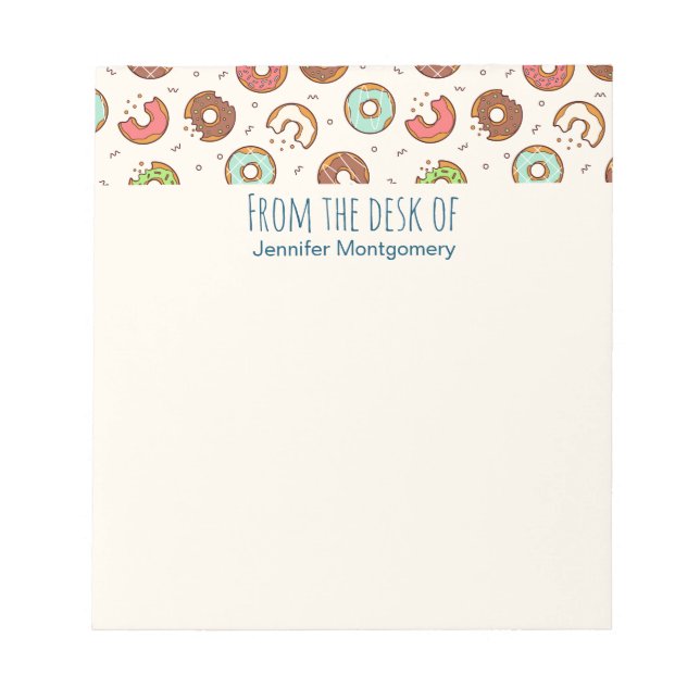 Bloc-note Motif de Donut rétro Couleur (Devant)