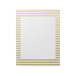 Bloc-note Motif de Faux Gold Foil White Stripes
