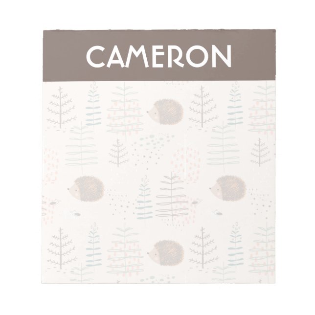 Bloc-note Motif de hérisson de bois mignon (Devant)