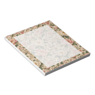 Bloc-note Motif de jardin de pivoines et de roses romantique