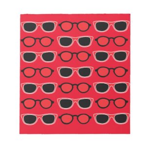 Bloc-note Motif de lunettes de soleil rouge noir