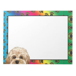 Bloc-note Motif de pattes de chien coloré de Maltipoo