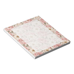 Bloc-note Motif de pivoines fleuries vintage