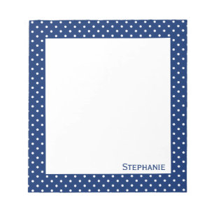 Bloc-note Motif de point Royal Blue Polka personnalisé