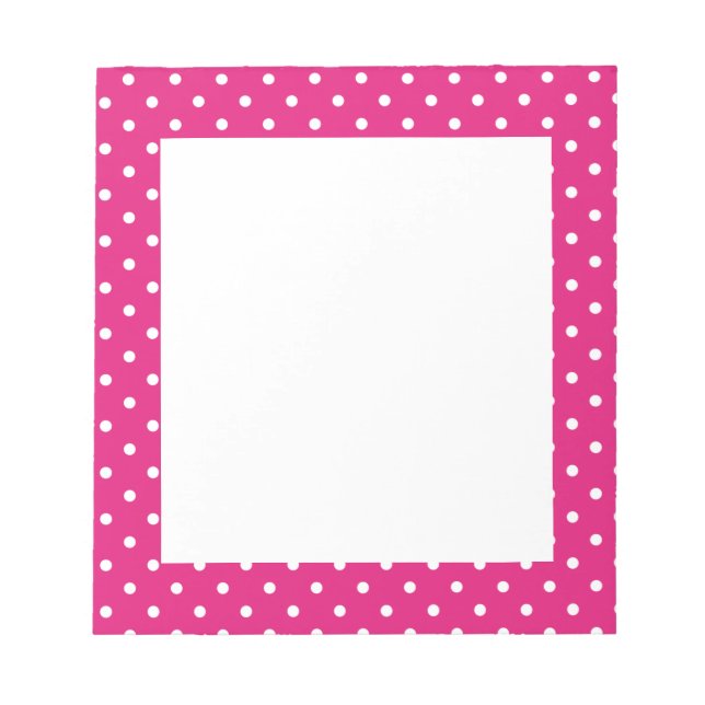 Bloc-note Motif de points Polka blanc et rose chaud (Devant)