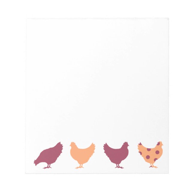 Bloc-note Motif de poulet multicolore Funky (Devant)
