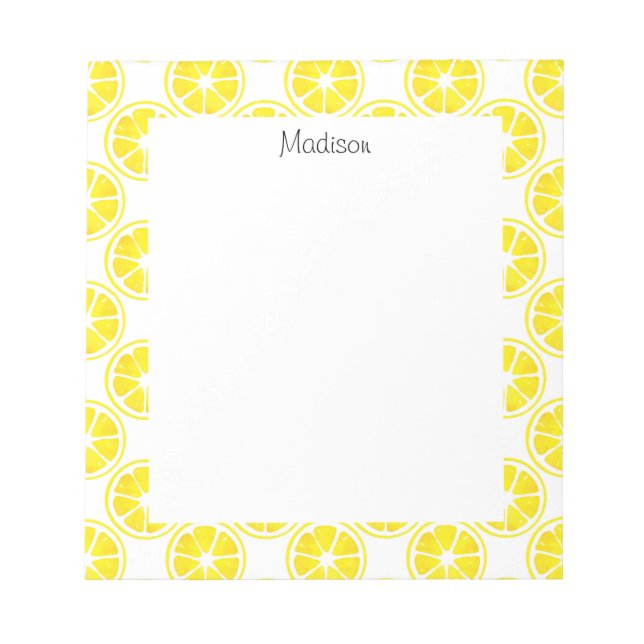 Bloc-note Motif de tranche de citron aquarelle (Devant)
