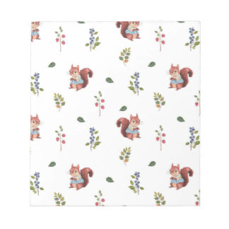 Bloc-note Motif d'écureuil et de baies de forêt