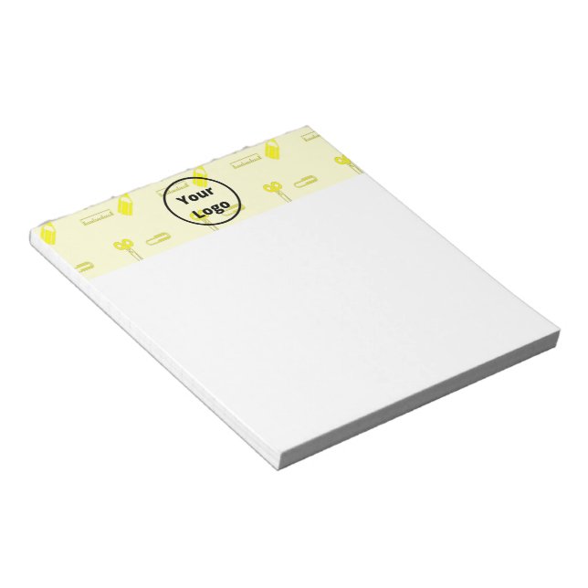 Bloc-note Motif d'entreprise de papeterie jaune (Incliné)