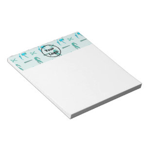 Bloc-note motif d'entreprise turquoise de coiffeur