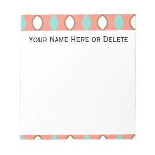 Bloc-note Motif des années 70 rose bleu et blanc rétro