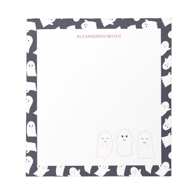 Bloc-note Motif d'Halloween Ghosts convivial (Devant)