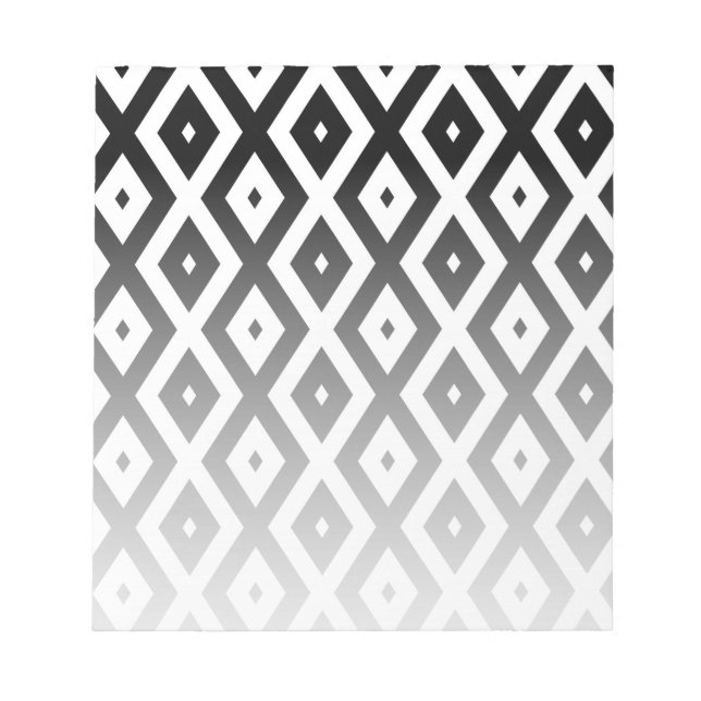 Bloc-note Motif diamant noir et blanc (Devant)